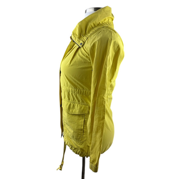 Eileen Fisher Anorak Windbreaker High Collar Jacket Yellow Womens Size PP Petite - Picture 8 of 16